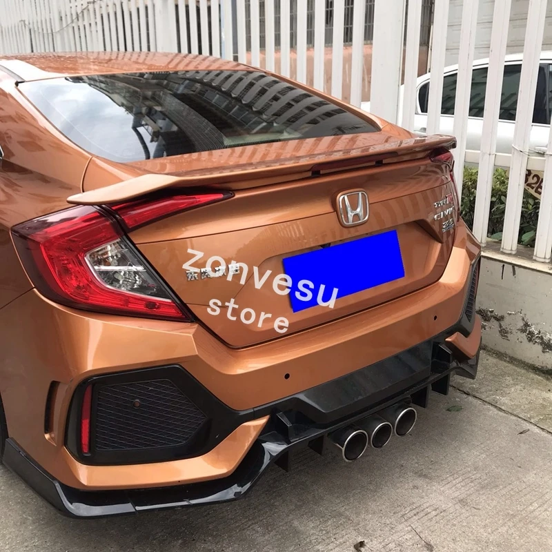 For Honda Civic Sedan 2016-2019 Year Spoiler ABS Plastic Rear Trunk Wing Car Body Kit Accessories