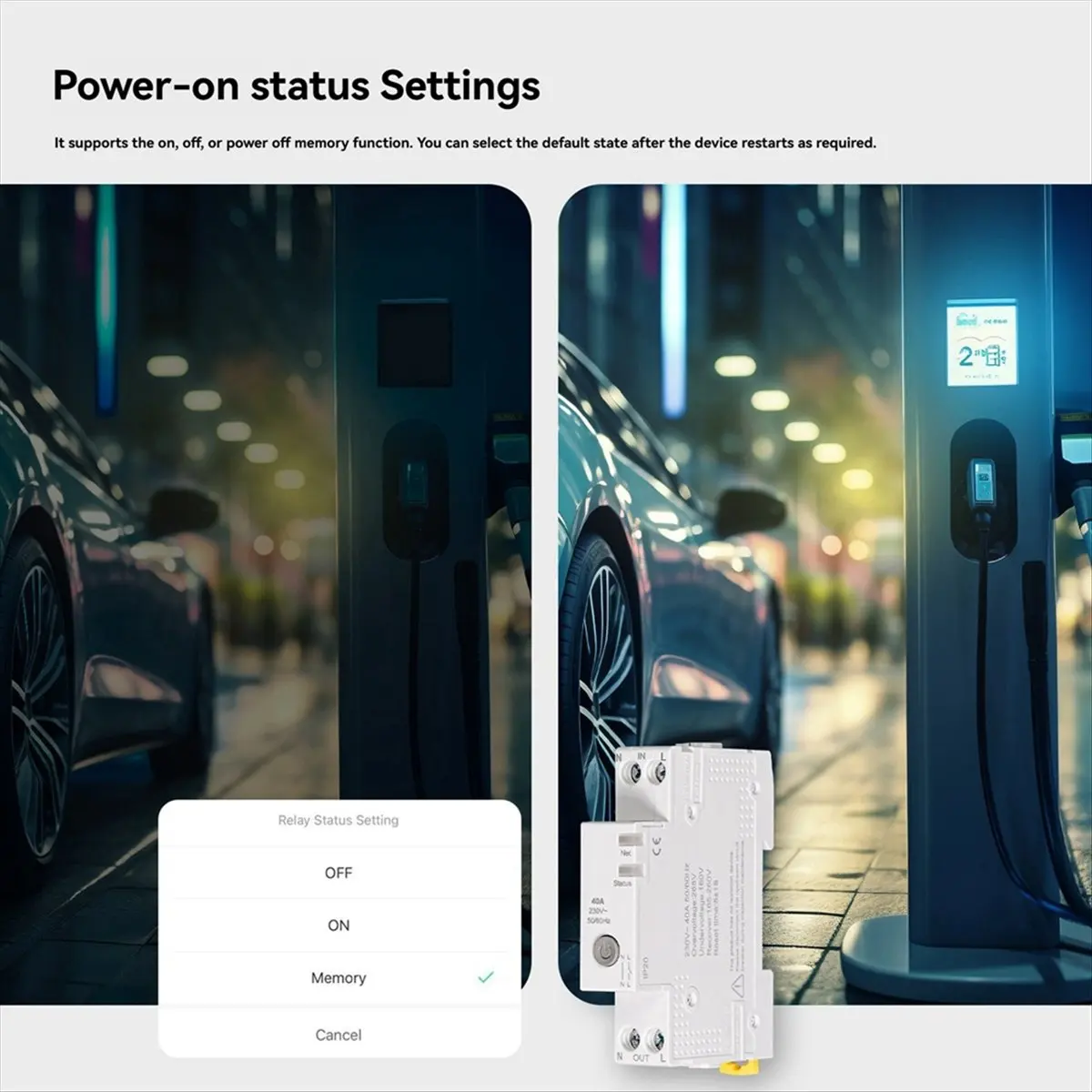 popop Tuya WiFi Smart Circuit Breaker 40A Electricity Monitor V0 Fireproof Retardant APP Control Compatible with Alexa