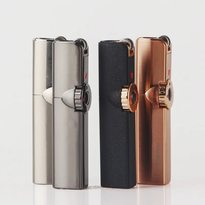 

Outdoor Windproof Straight Ahead Torch Butane Gas Lighter High Flame Smoking Accessories Portable Cigar Cigarette Lighters Gift