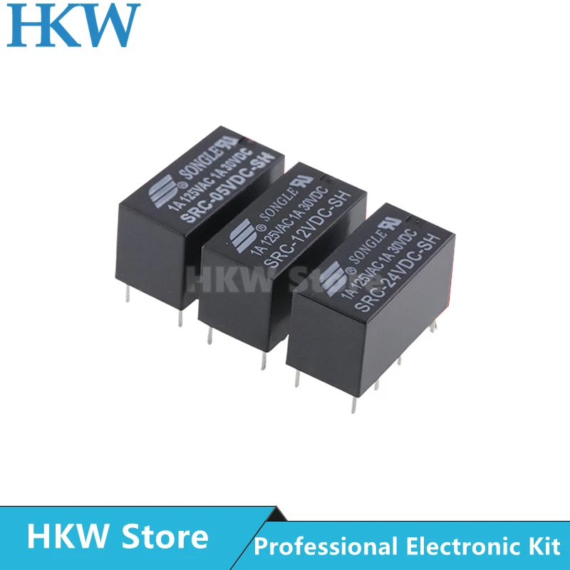 10pcs Relay SRC-05VDC-SH SRC-12VDC-SH SRC-24VDC-SH 5V 12V 24V 1A 125VAC 30VDC 8PIN Relays Relais