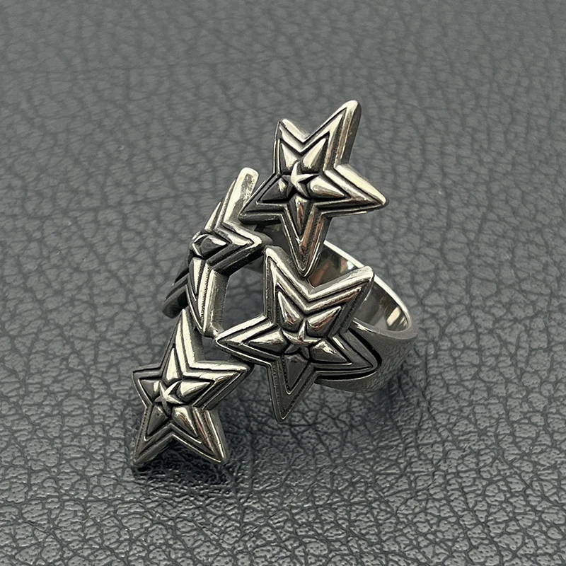 Cody Retro Gothic Vintage Cross Star Ring for Men Chunky Hollow Center Bold Jewelry Designer Luxury Quality Unique Gifts