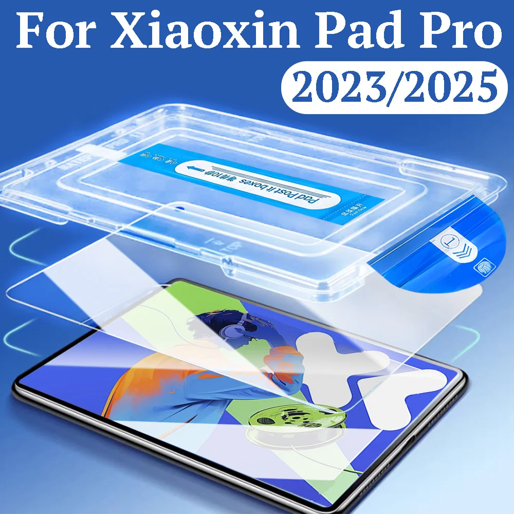 

Простая установка стеклянных защитных пленки для экрана для Xiaoxin Pad Pro 2023/2025 HD, защитные пленки от царапин для Xiaoxin Pad 12.7