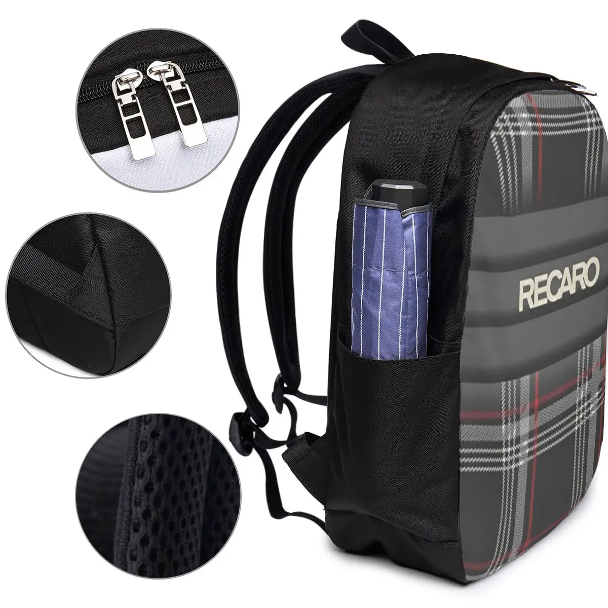 Tartan Plaid Recaros Backpack Travel Notebook Bag Computer College Student School Bag Laptop Shoulder Bags for Men Women view 4