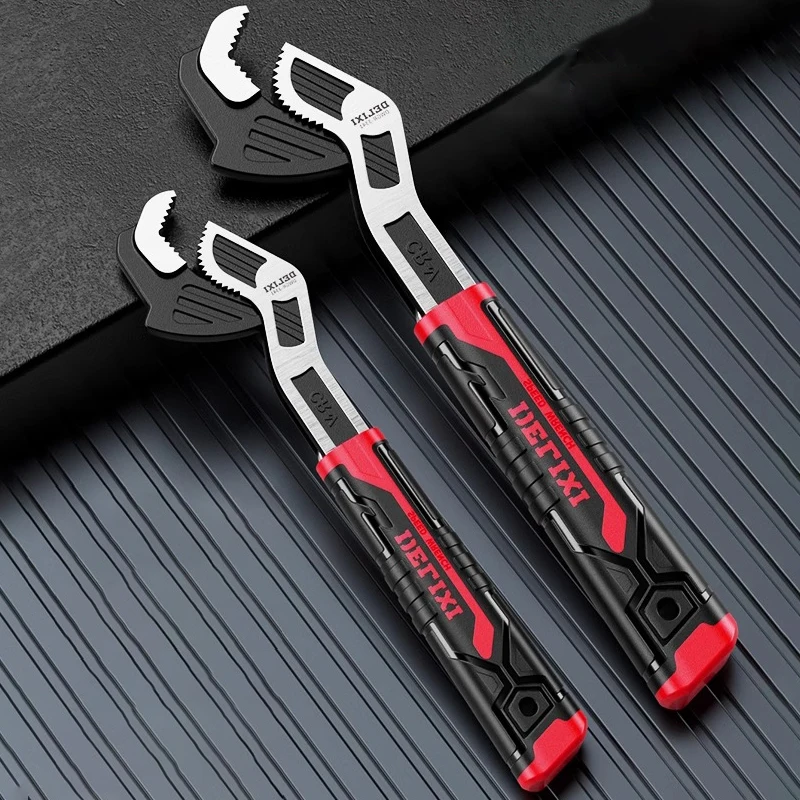 Delixi Universal Wrench Multifunctional Wrench Universal Pipe Wrench Tool Kit Quick Opening Self-locking Adjustable Wrench