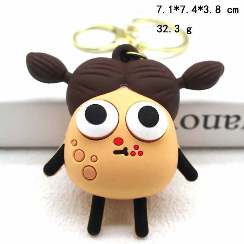 Porte-clés de dessin animé mignon pomme de terre pour fille, jouet à presser Bumpy Eye, jouets de bureau souligné Charleroi Eve, pendentif pincer la musique Fidget, cadeaux drôles