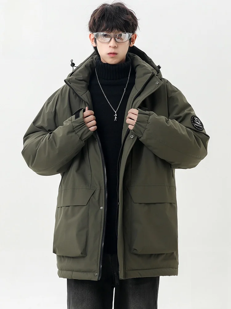 

Мужская зимняя теплая куртка Paul Frank Large Mouth Monkey с капюшоном, повседневная, свободного кроя, из хлопка и полиэстера, молодежная, модная, рабочая одежда