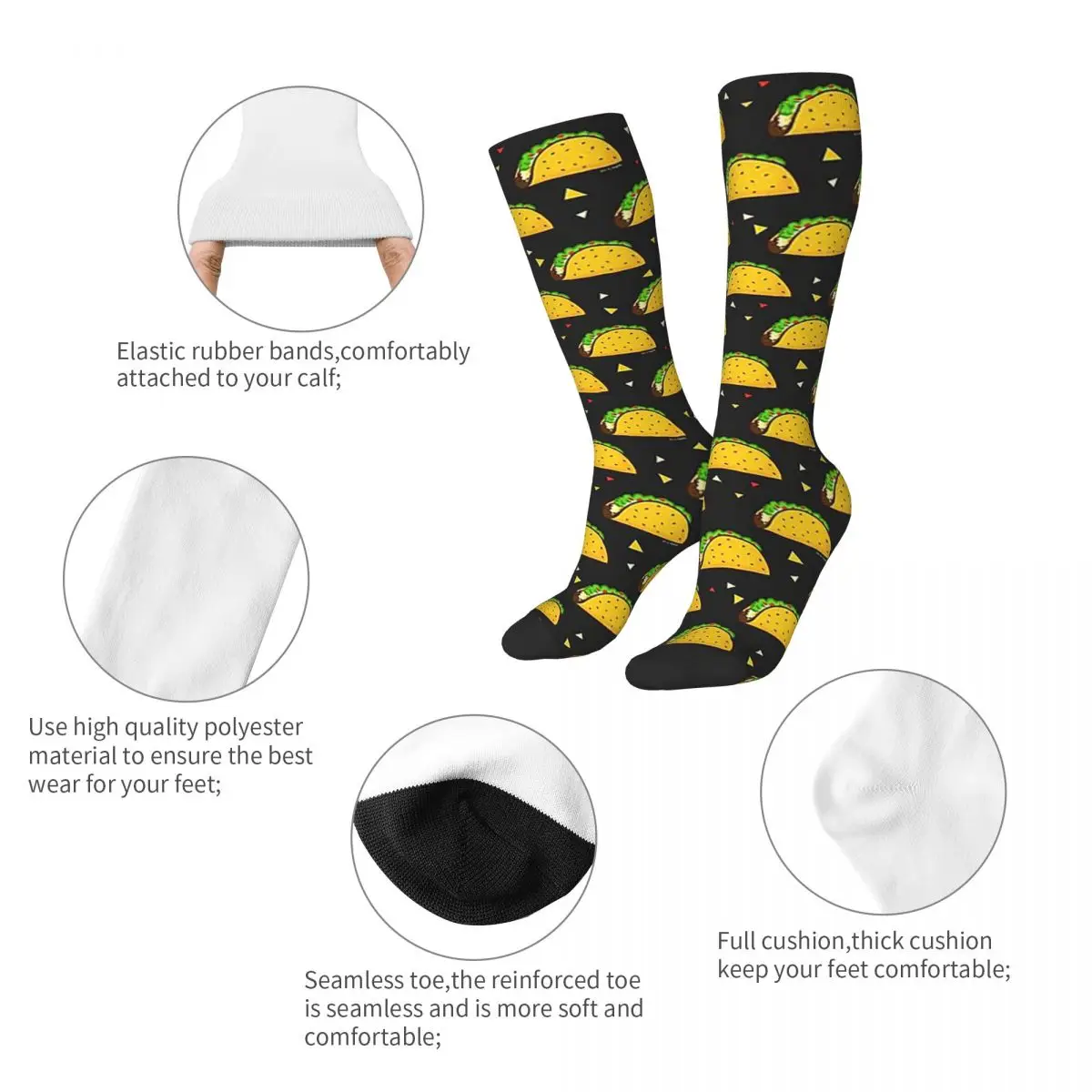 YUNIT-Chaussettes longues à motif progressif pour hommes et femmes, bas Harajuku super doux, toutes saisons, accessoires pour cadeau d'anniversaire