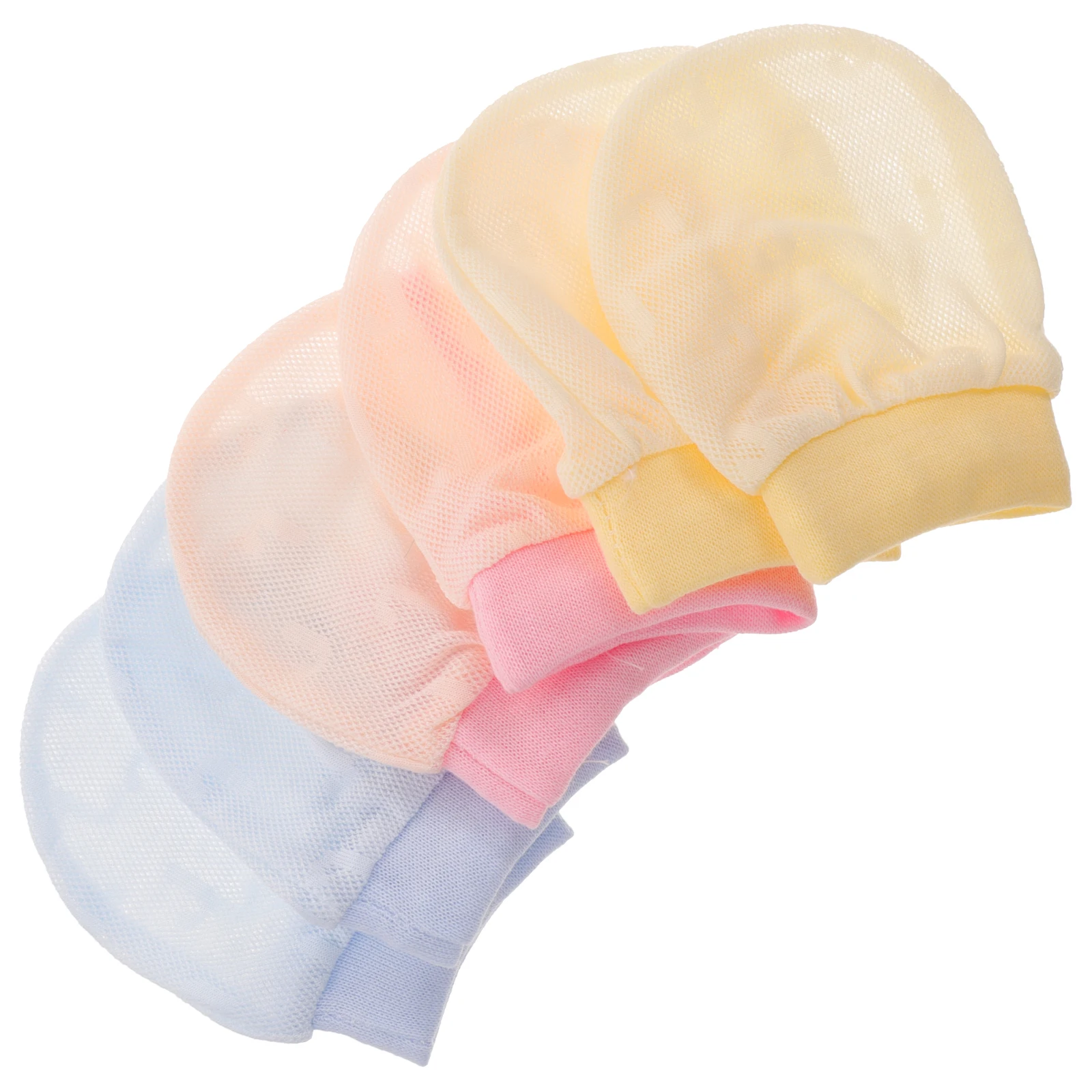 

3 Pairs Anti Scratch Baby Mittens Cotton 6-12 Months No Thumb Sucking Guard Breathable Gloves Adjustable Size Safe Material