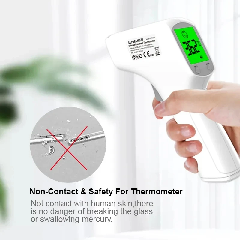 Medical thermometer, non-contact infrared thermometer, forehead temperature gun, adult and child laser thermometer