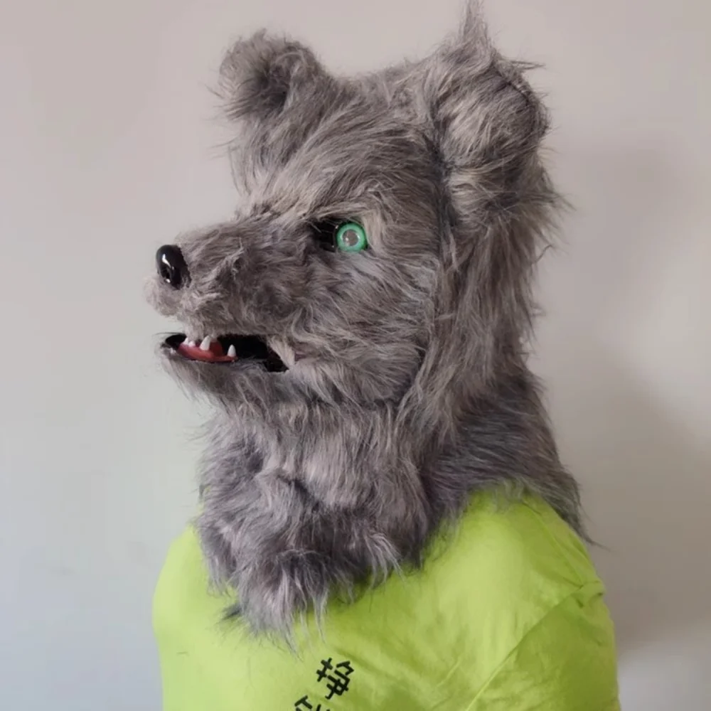 Disfraz de Kig Kigurumi para hombre y mujer, traje peludo con cabeza, Lobo, muñeca, máscara de bestia, utilería de Halloween