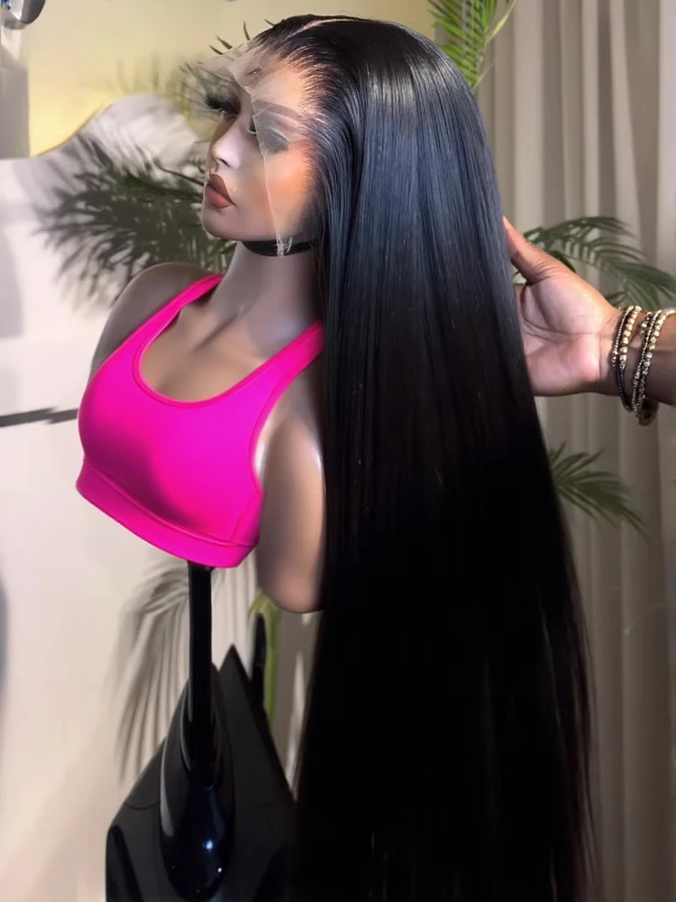 

Парик-фронталь 30-40 дюймов, плотность 250, для чернокожих женщин, бразильские волосы, 13x4, 13x6, прямые как соль, HD прозрачный кружевной фронтальный парик