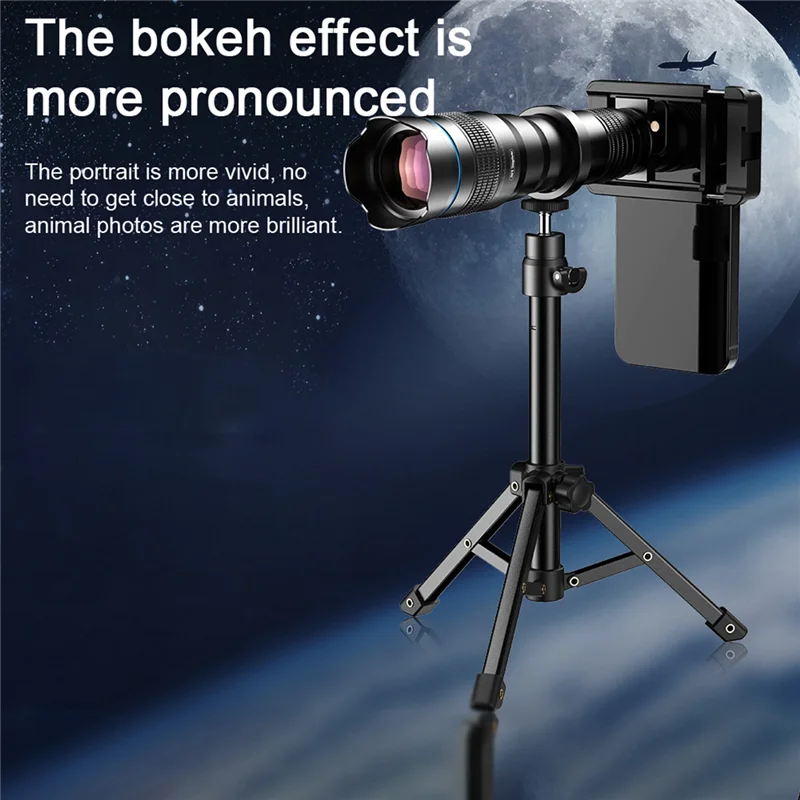 

AEF7-External Telephoto Phone Camera Lens Telephoto Lens Mobilephone Lens 36X Optical Magnification With Tripod And Phone Clip