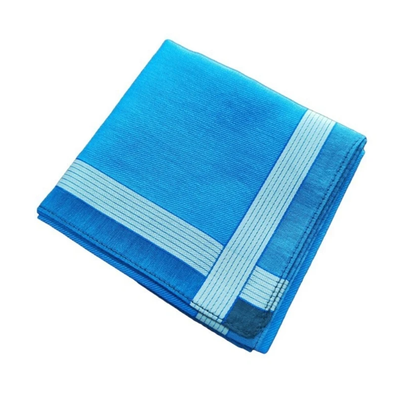 Portable 43x43cm Striped Pattern Handkerchief for Male Gentleman Polyester Handkerchief Printed Groom Handkerchief