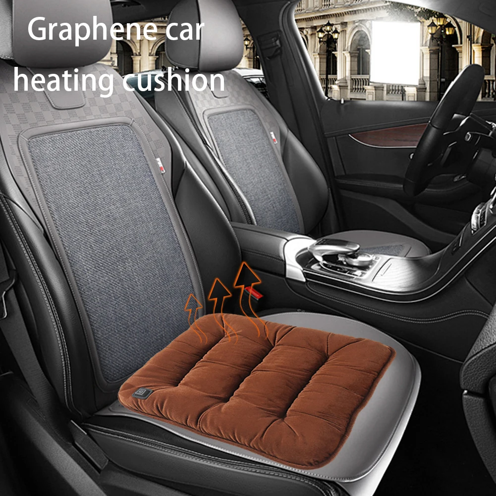 Graphene Heated Seat Pad USB Power Electric Heated Seat Cushion 3 Levels Winter Warm Seat Pad for Park Stadium Car Travel