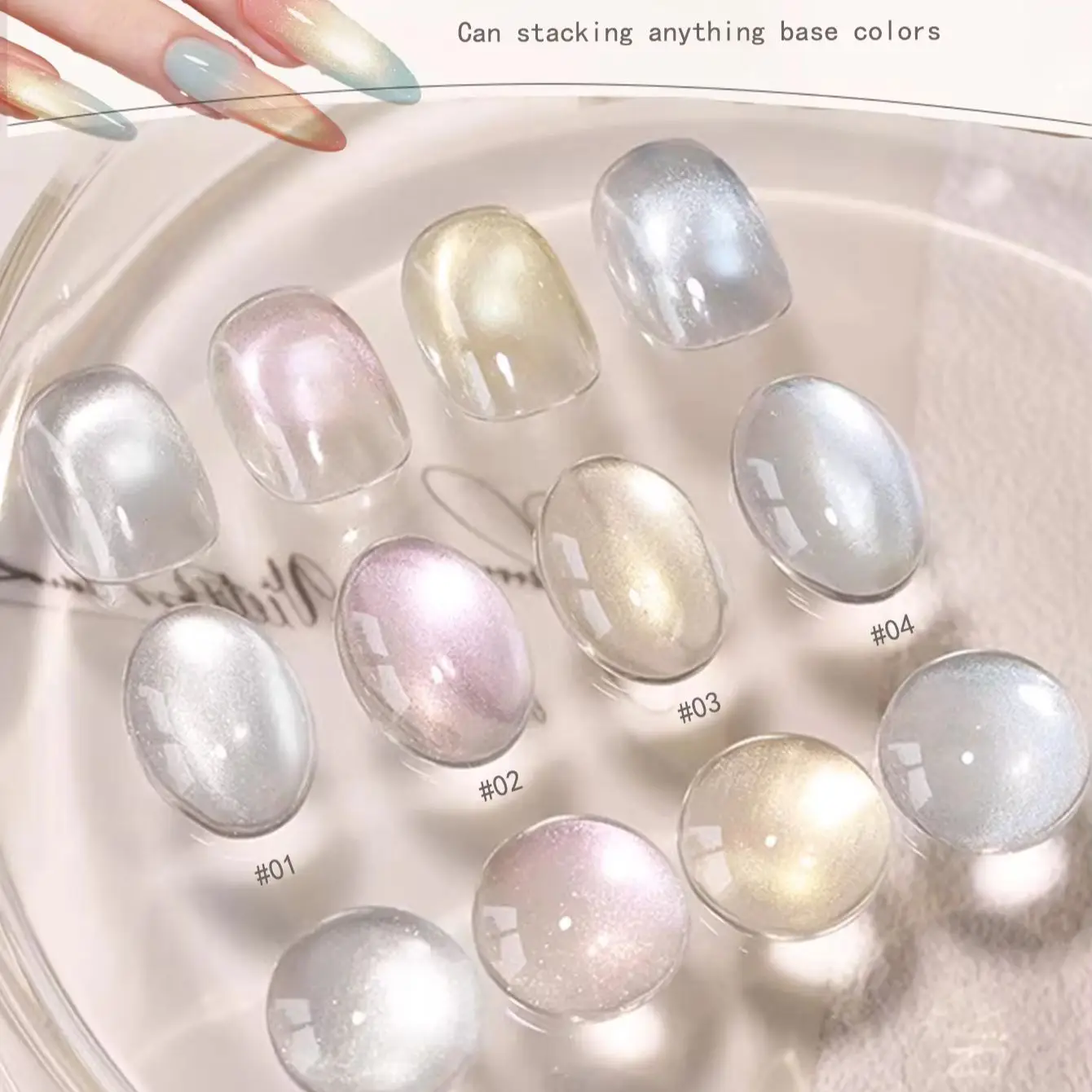 

TC 10ML 4-Color Colorful Plain Water Cat Magnetic Gel Polish Spaking Glitter UV LED Soak Off Gel Varnish Crystal DIY Manicure