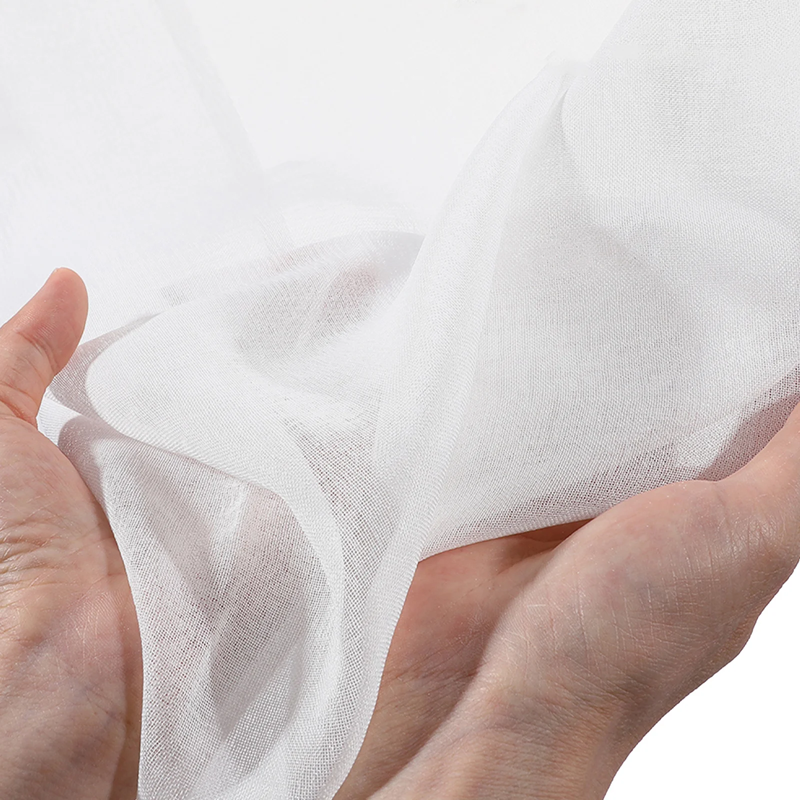 White Sheer Curtain Semi Transparent Window Panel Light Filtering Drapes for Bedroom Living Room Kitchen Balcony