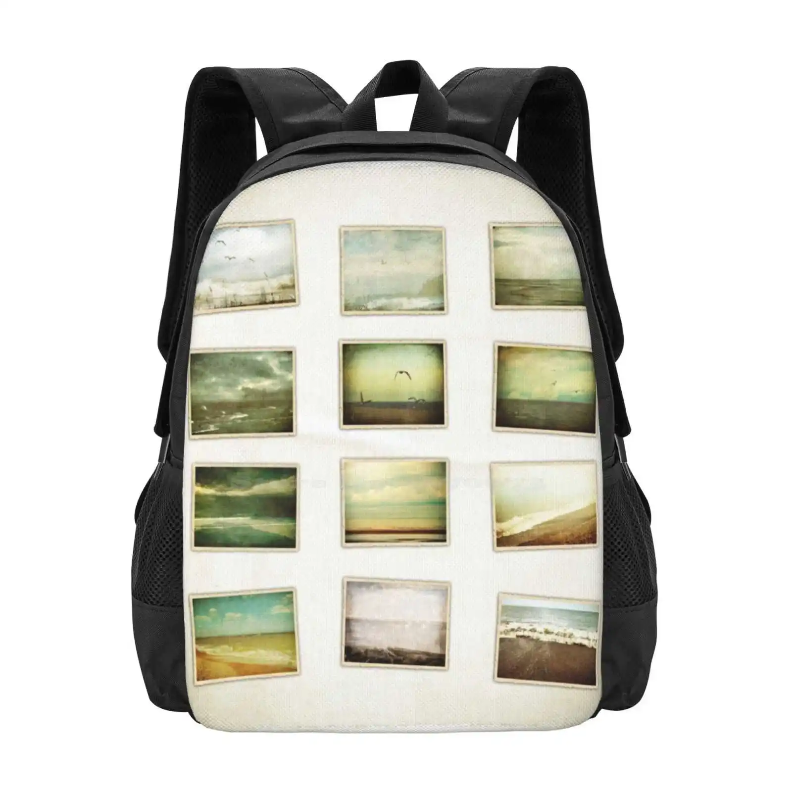 Love Of The Sea-Collage Large Capacity School Backpack Laptop Bags Love Of The Sea Photo Manipulation Altered Art Collage