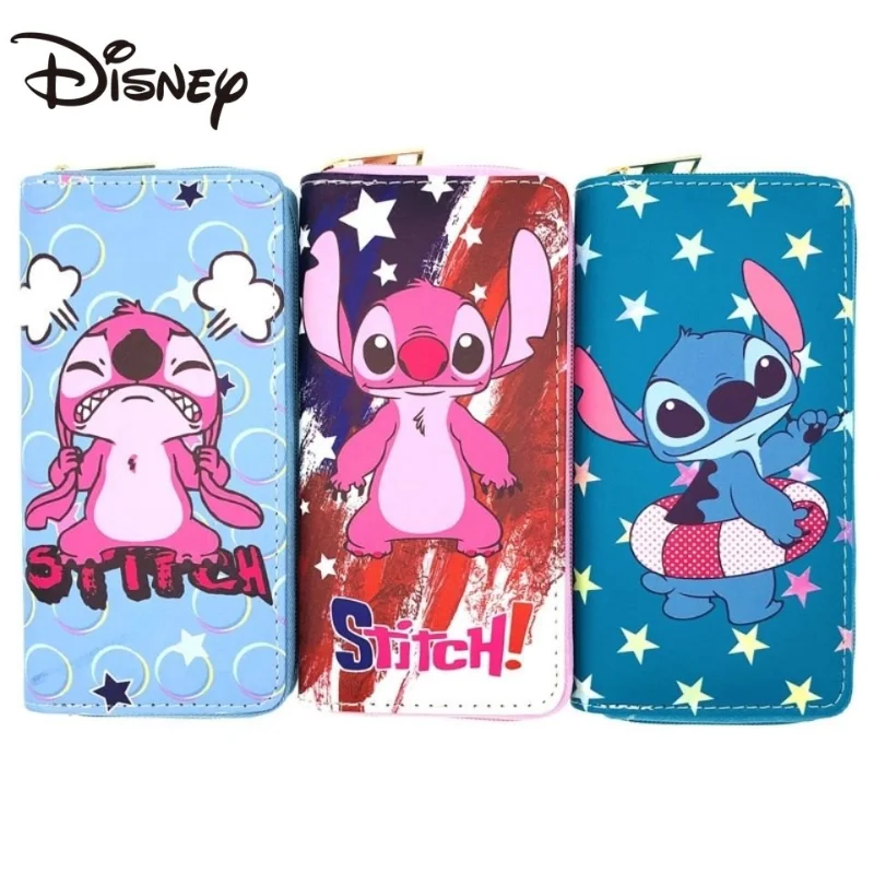 

MINISO Disney Stitch Cartoon Anime Long Wallet Student Clutch Card Bag Large Capacity Coin Purse Purses for Women