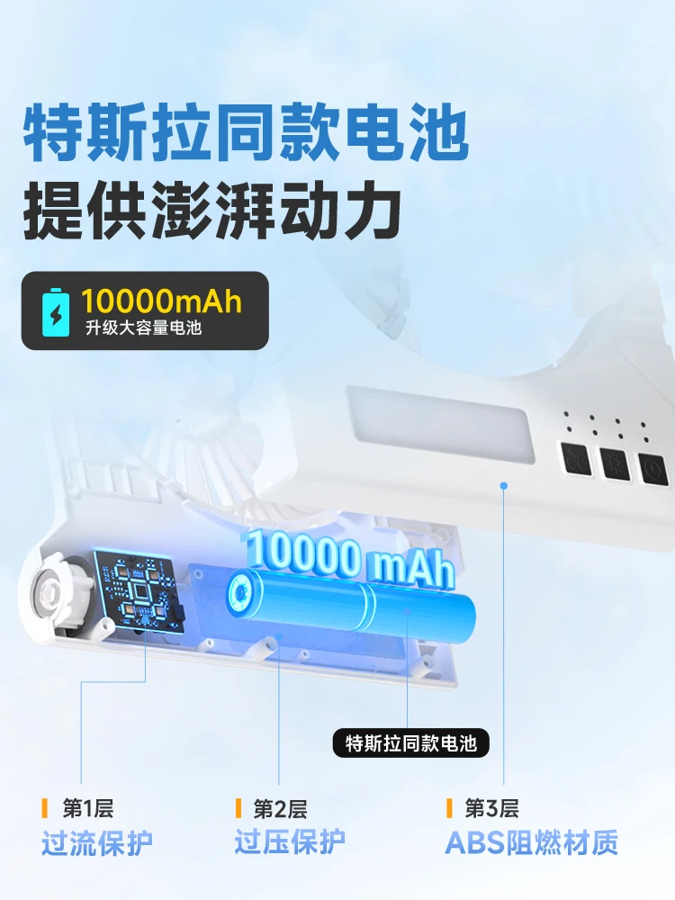 مروحة شحن تعمل بالطاقة الشمسية جديدة، عمر بطارية طويل، رياح كبيرة، شحن USB صغير، محمول للتخييم في الهواء الطلق وصيد الأسماك