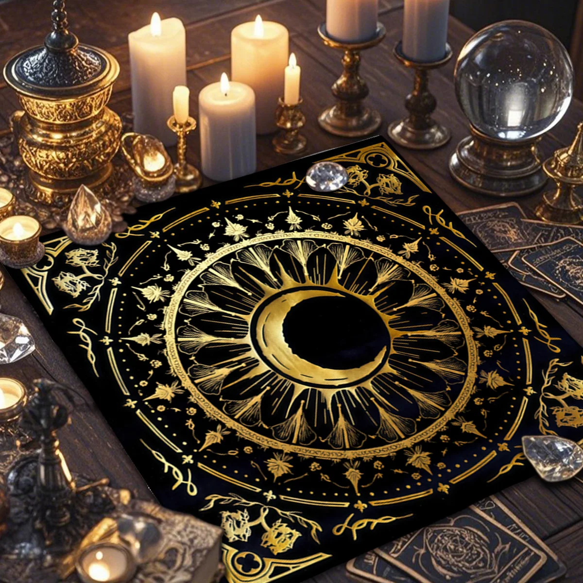 Retro Art Deco Tablecloth Tarot Tablecloth Tarot Enthusiasts Use It For Astrology Polyester Tablecloth Party Event Decoration