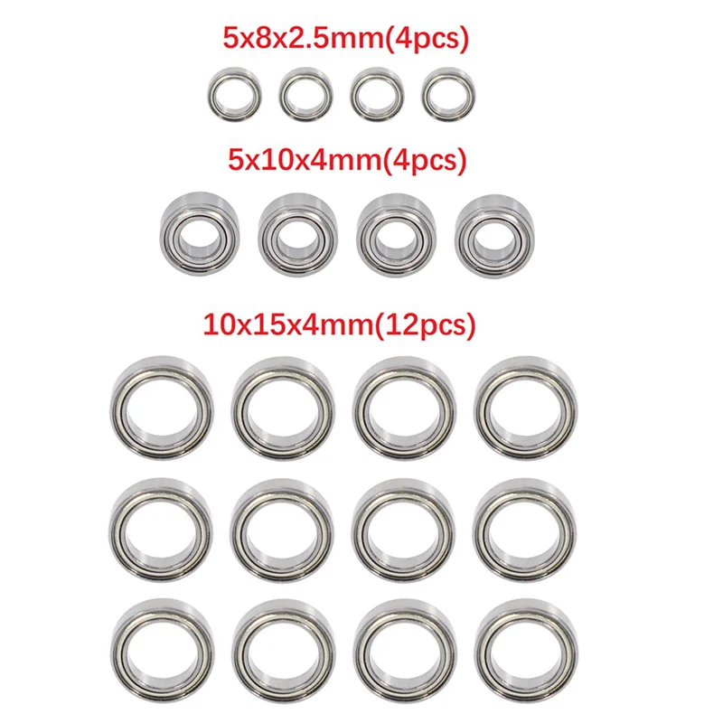 

EDT-80Pcs Ball Bearing Set BE001 BE002 BE003 For JLB Racing CHEETAH 11101 21101 J3 Speed 1/10 RC Car Spare Upgrade Parts