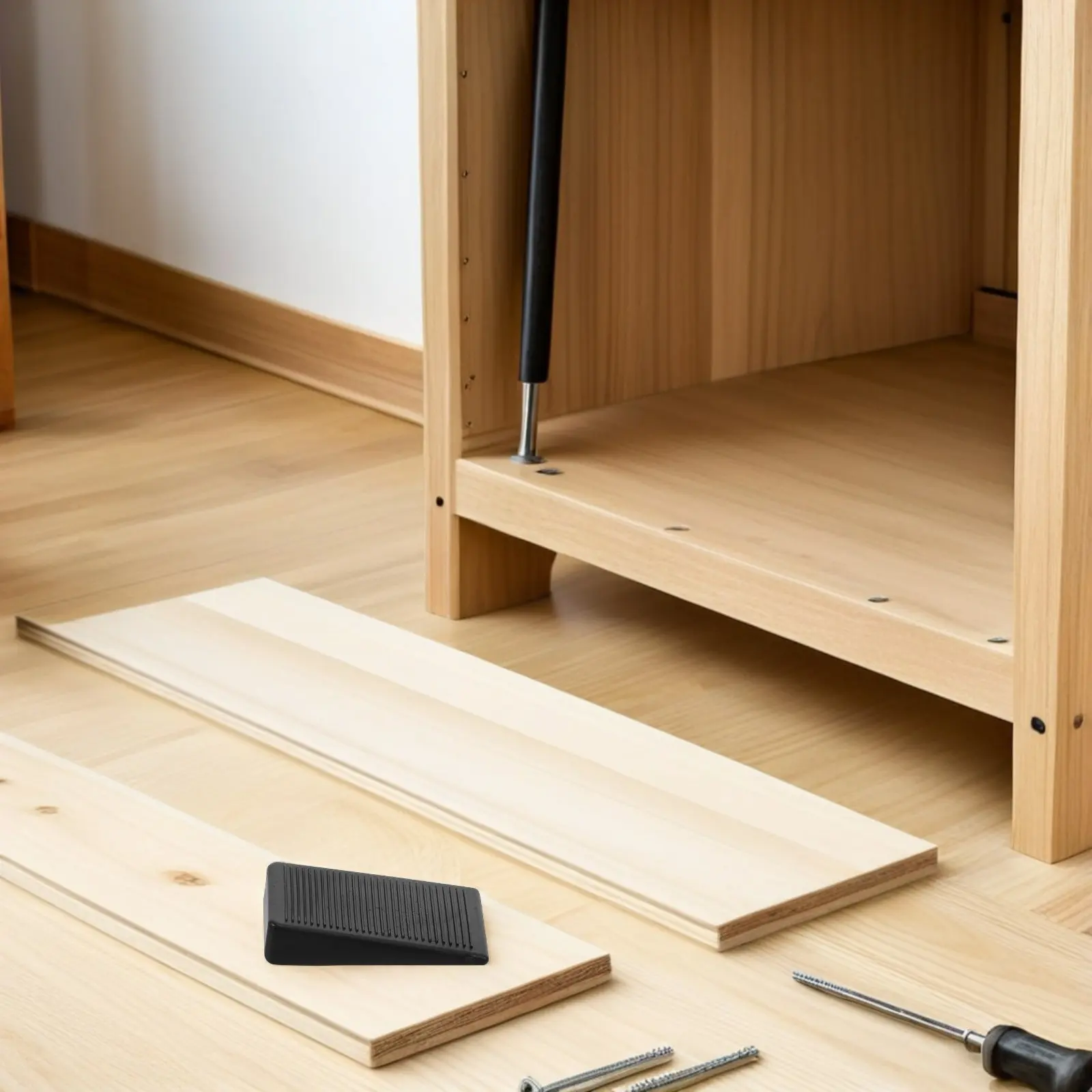 

12 шт. черных регулируемых опор для мебели, прецизионные удлинители высоты, штабелируемые пластиковые клинья для неровных полов, диванов, кроватей, шкафов