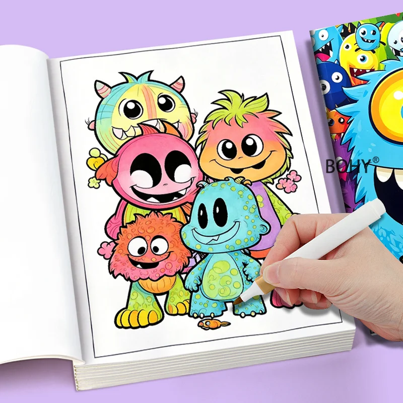 1 Monster Themed Adult Decompression and Coloring Book 24 Pages of Theme Drafts Like Multi Eyed Monsters/fantasy Alien Creatures