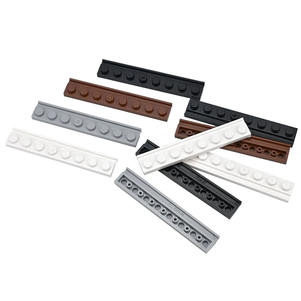 20 Stück MOC 4510 Bausteine, dünne, lange Platte 1x8 mit Rillenschienen, modifiziert, kompatibel, zum Zusammenbauen, Bausteine, Kinderspielzeug – Detail 2