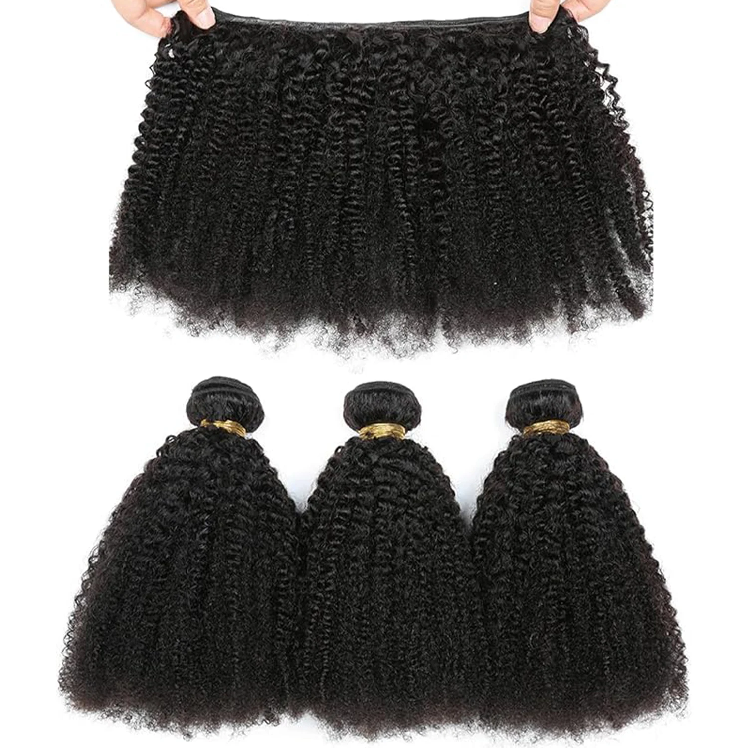 4 шт., кудрявые вьющиеся пучки натурального цвета, афро вьющиеся пучки человеческих волос, бразильские плетения, наращивание человеческих волос 14, 16, 18, 20 дюймов