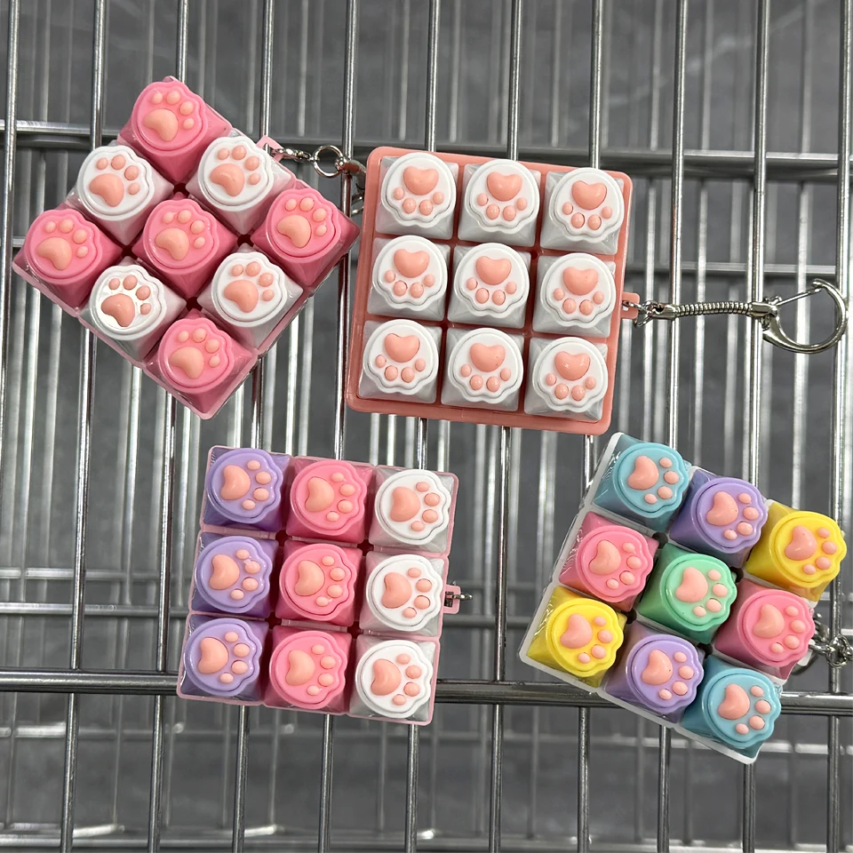 ZAKOL Keyboard Fidget Toys Crystal Keycap Keychain Stress Relief Fingertip Gadget Decompression Toys Clicker Fidget Toy