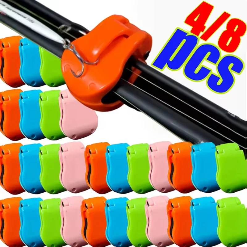 2 piece fishing rod holder clips Pumtus 60 Pack Plastic Clips, Billiards Pool Cue Storage Clamp 20pcs Rubber Fishing Rod Pole
