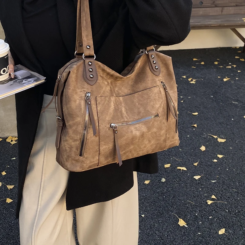 

Большая женская сумка-тоут в стиле ретро, новинка 2025, элитная пригородная сумка, осенне-зимняя модная сумка-тоут с русалкой Beau