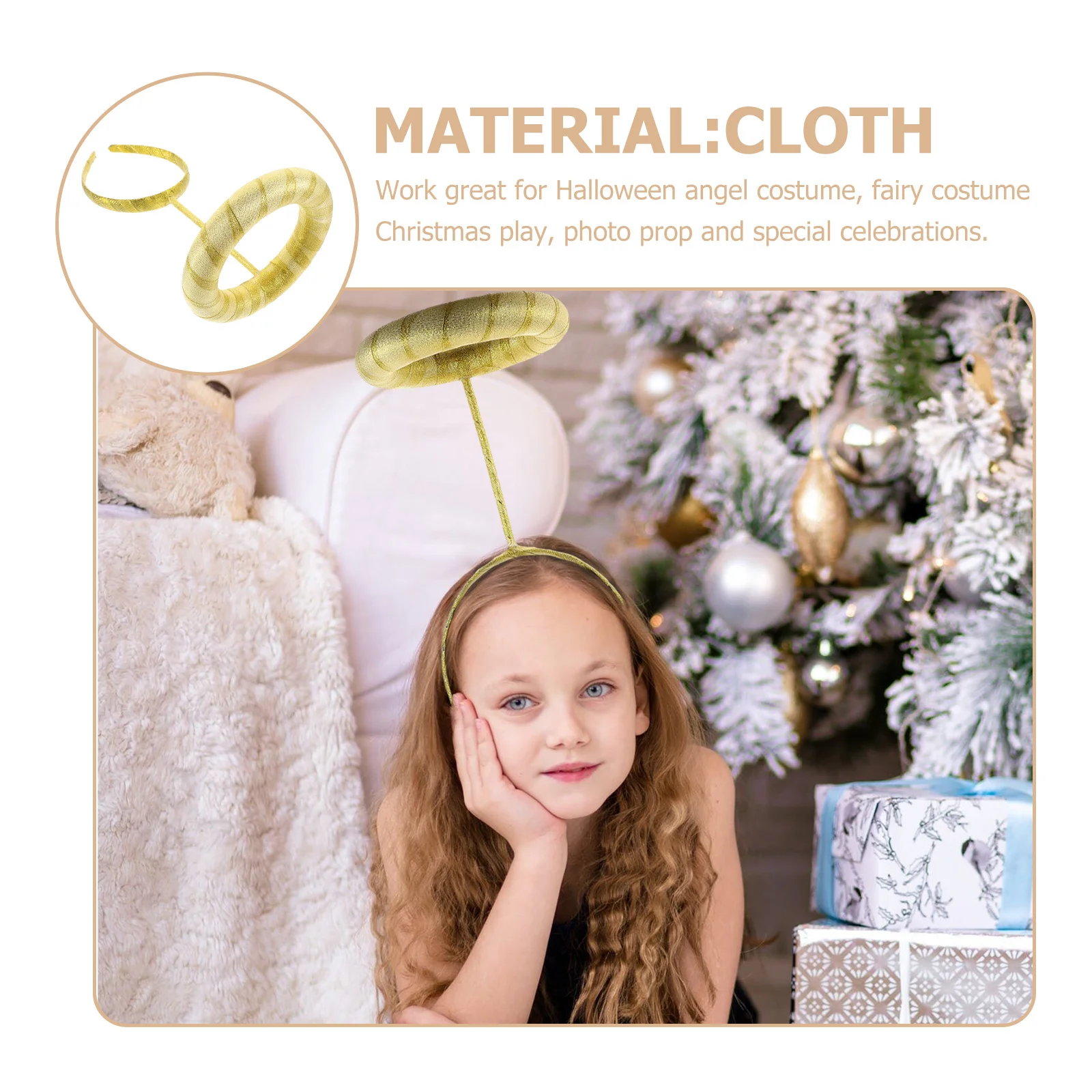 

1pc Angel , Cute Party Hair Accessory For Kids Women, Fairy Costume Prop, Christmas Halloween Cosplay Headdress,