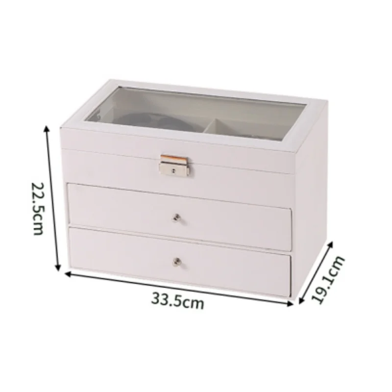 3 Layers White PU Leather Sunglasses Case 18 Slots Eyeglass Glasses Display Box Large Capacity Jewelry Storage Organizer Gifts