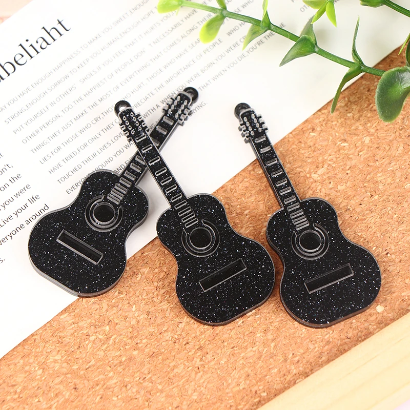 Guitarra eléctrica de música en miniatura para niños, guitarra acrílica para Decoración de casa de muñecas, modelo de instrumento, accesorios para muñecas, 1/12, 1 unidad