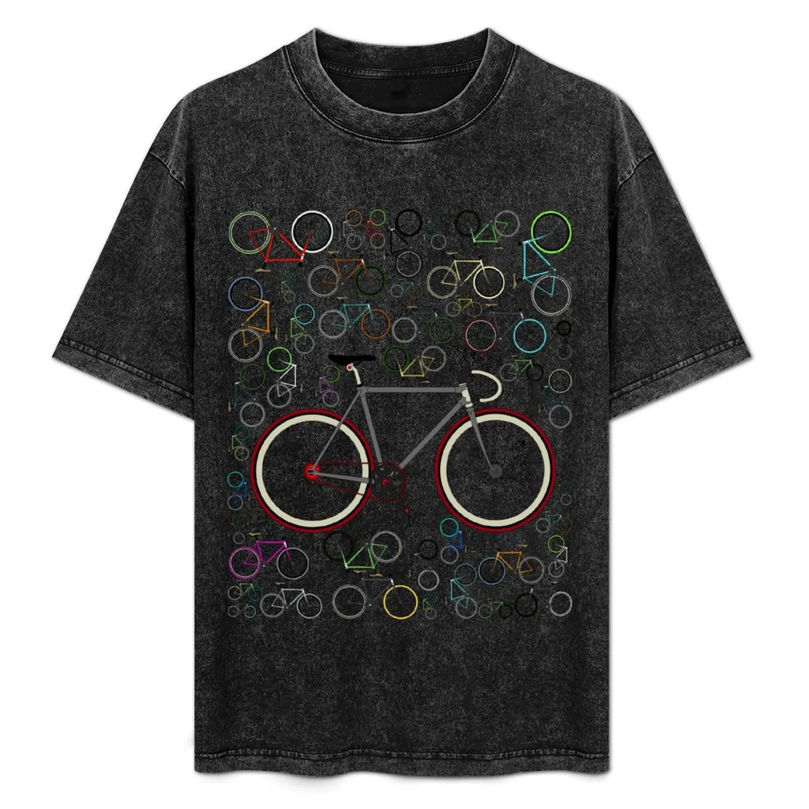 Love Fixie Road Bike T-Shirt Basic Daily Outfit Short Sleeve Tee