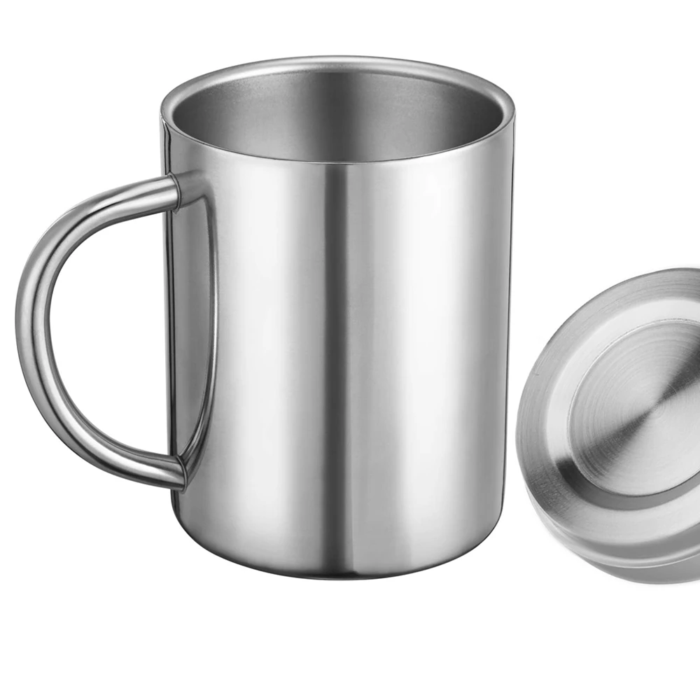 Stainless Steel Coffee Mug with Lid Double Wall Insulated Cup with Handle Travel Mugs Tough Drink Tools 200ml 400ml(14oz)