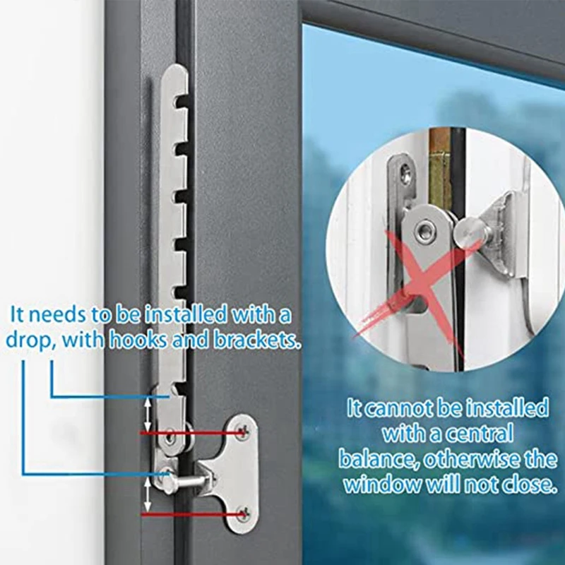 قفل أطفال من سبائك الألومنيوم الفولاذية بالكامل ، قفل نافذة عالمي ، مشبك دعامة ، محدد الرياح ، قفل باب وطفل