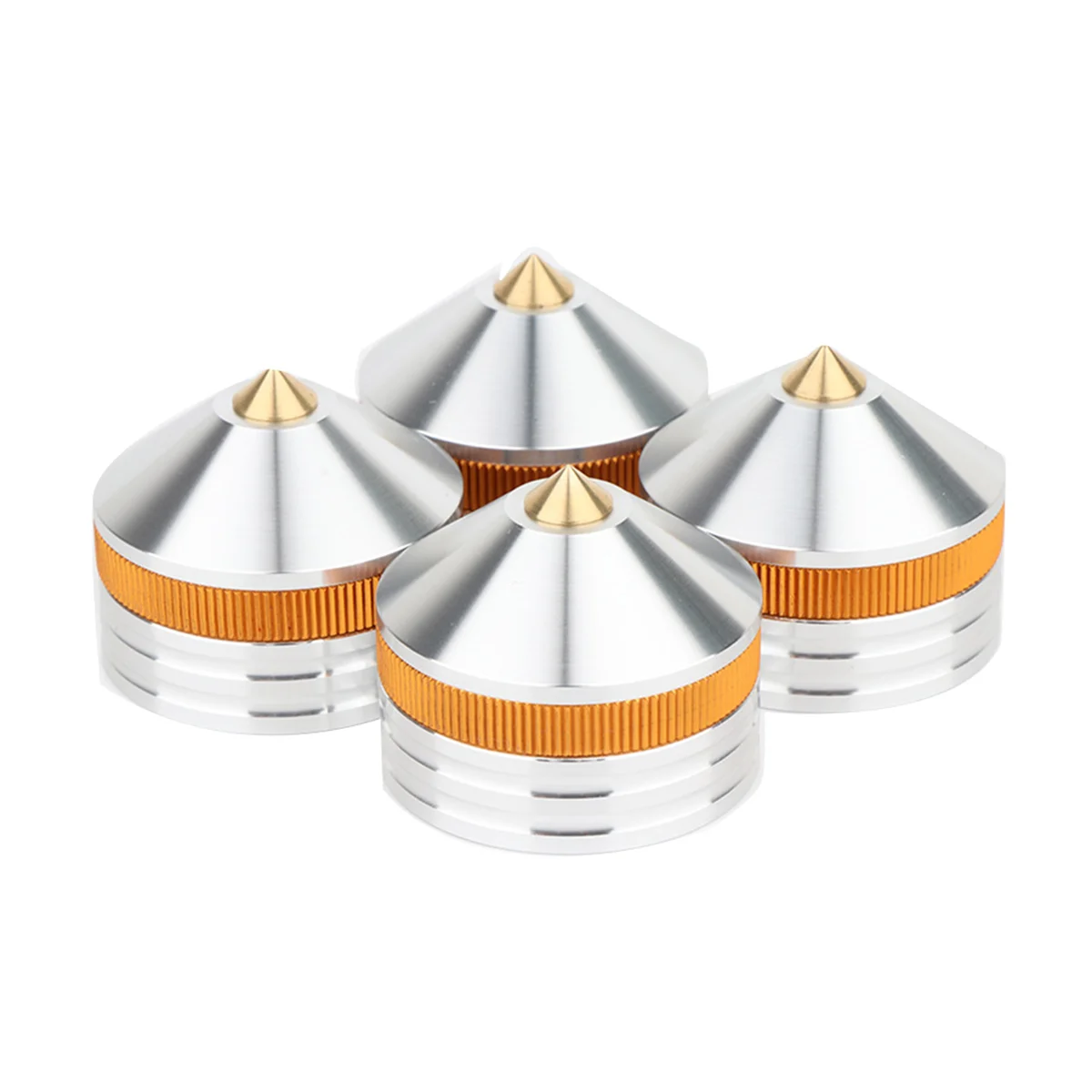 

4Pcs Speaker Stand Feet Pad Metal Spikes Cone Floor Foot Nail for Loudspeakers Shoes Spike Shock Silver