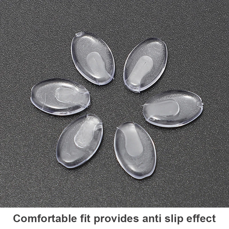 #25Pairs/Set Plug-in Eyeglasses Nose Pads Transparent PVC Anti Slip Nosepads Flat Oval Eyewear Bracket Eyeglass Accessory.