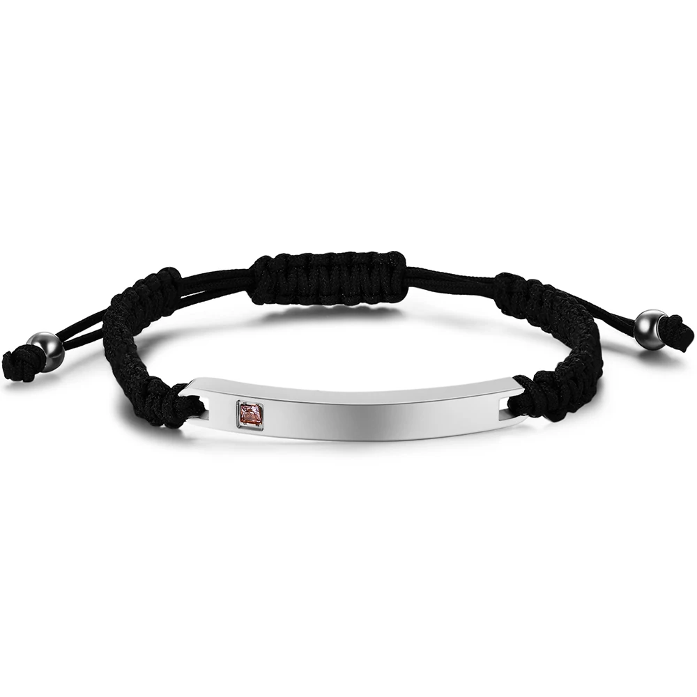 Bracelet de couple en nylon personnalisé pour hommes et femmes, ULréglable tressée, nom personnalisé, date, acier inoxydable, cadeaux pour les