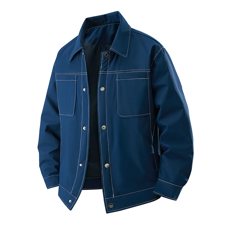 

Новая весенняя уличная мужская куртка, рабочая одежда, куртки с рубашным воротником большого размера, пальто унисекс, свободное, удобное, дышащее, простое, 8XL 7XL