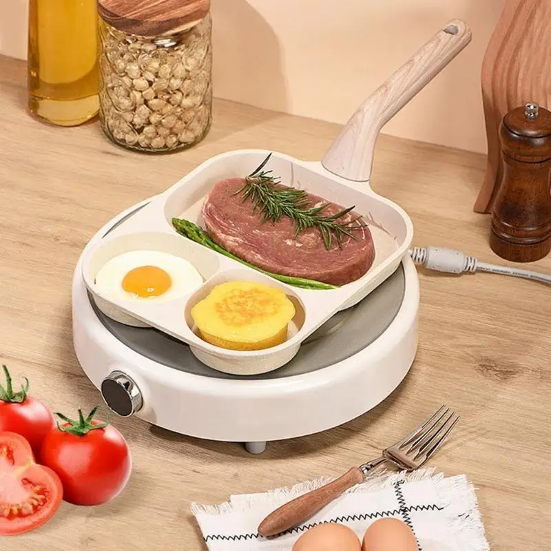 652F Aluminum Mixture 4 Compartment Frying Extent Healthy Low Oil Cooking Breakfast Maker
