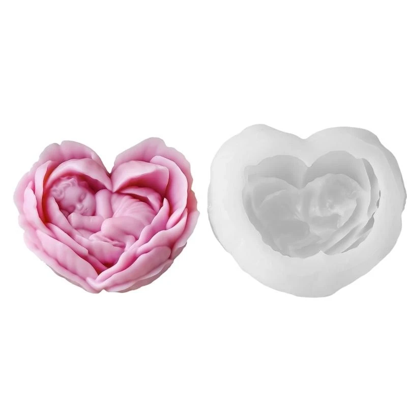 

E1PE Creative Heart Silicone Mold Flower Ornament Moulds Crafting Molds