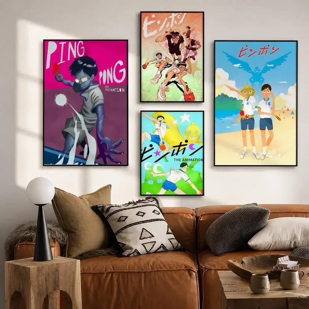 Japanese Cartoon Ping Pong The Animation Poster HD poster wall art self-stick no-residue for home cafe office great gift
