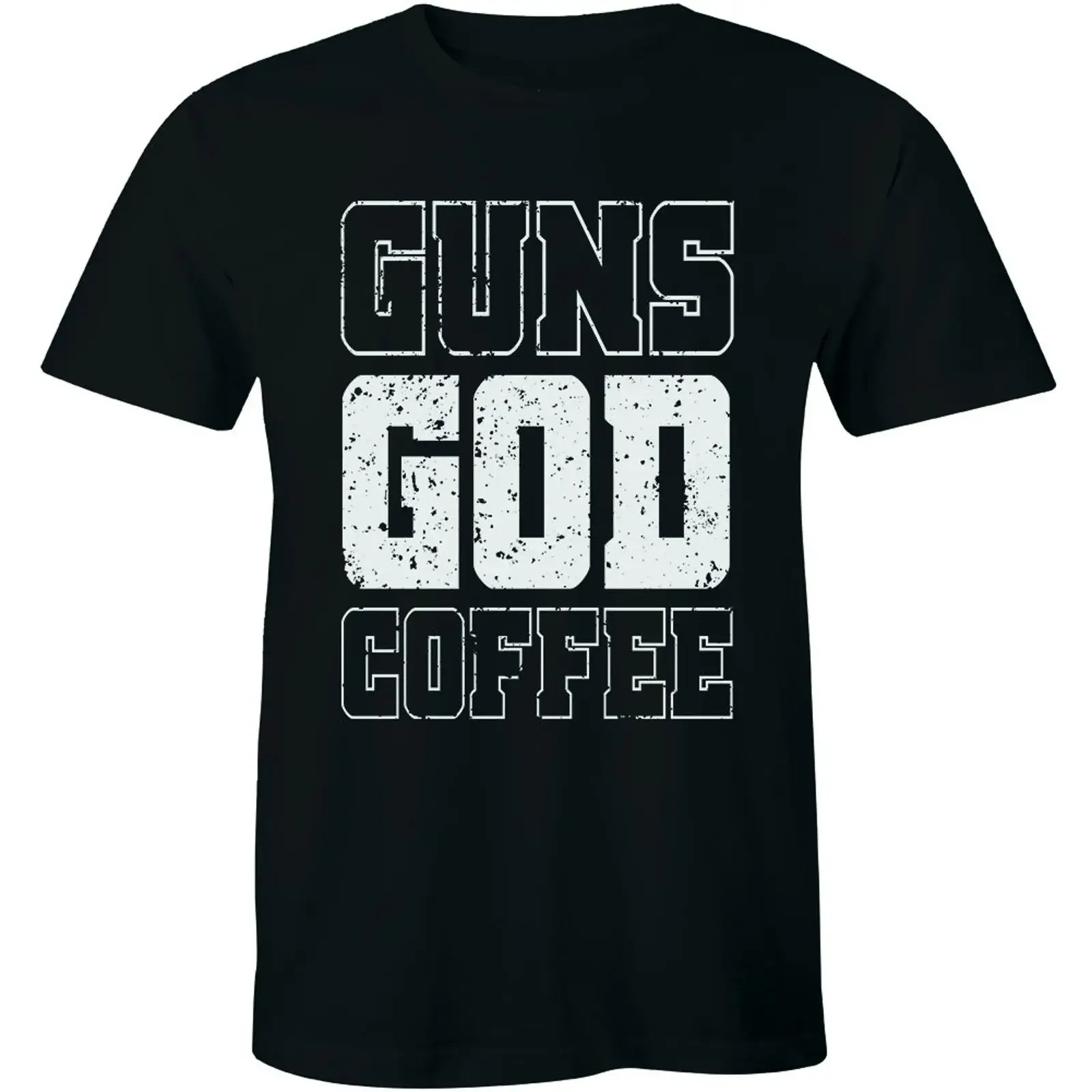 Guns God Coffee T Shirt 2A 2nd Amendment Religion Gun Rights Mens vintage Washed Soft Stretched fashion Stylish graphic