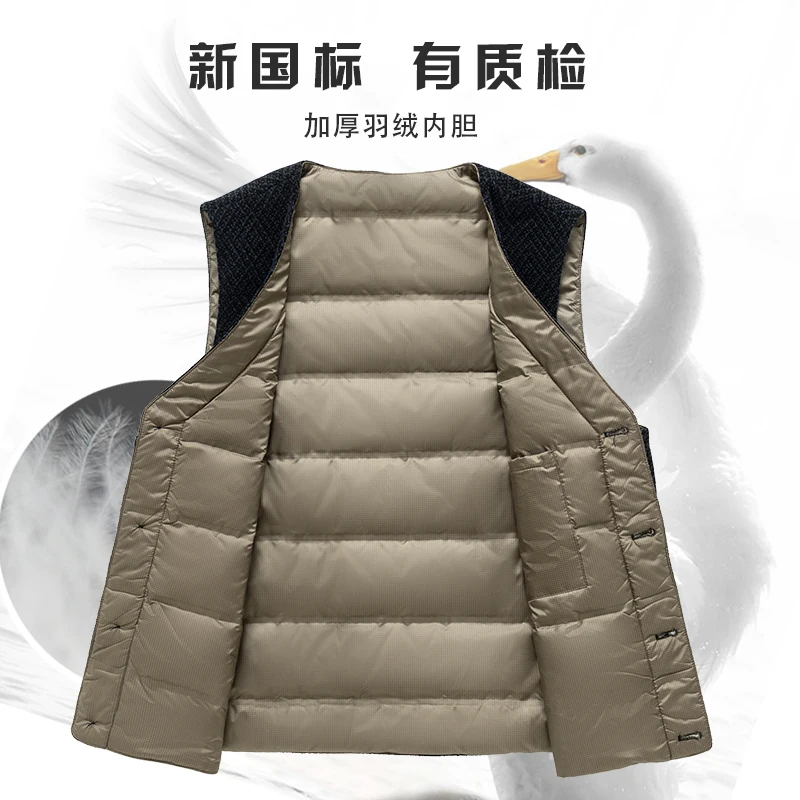 80% White Duck Jacket Vest 2025 Winter Men Classic V-Neck Warm Waistcoat Male Single Breasted Thick Down Vest