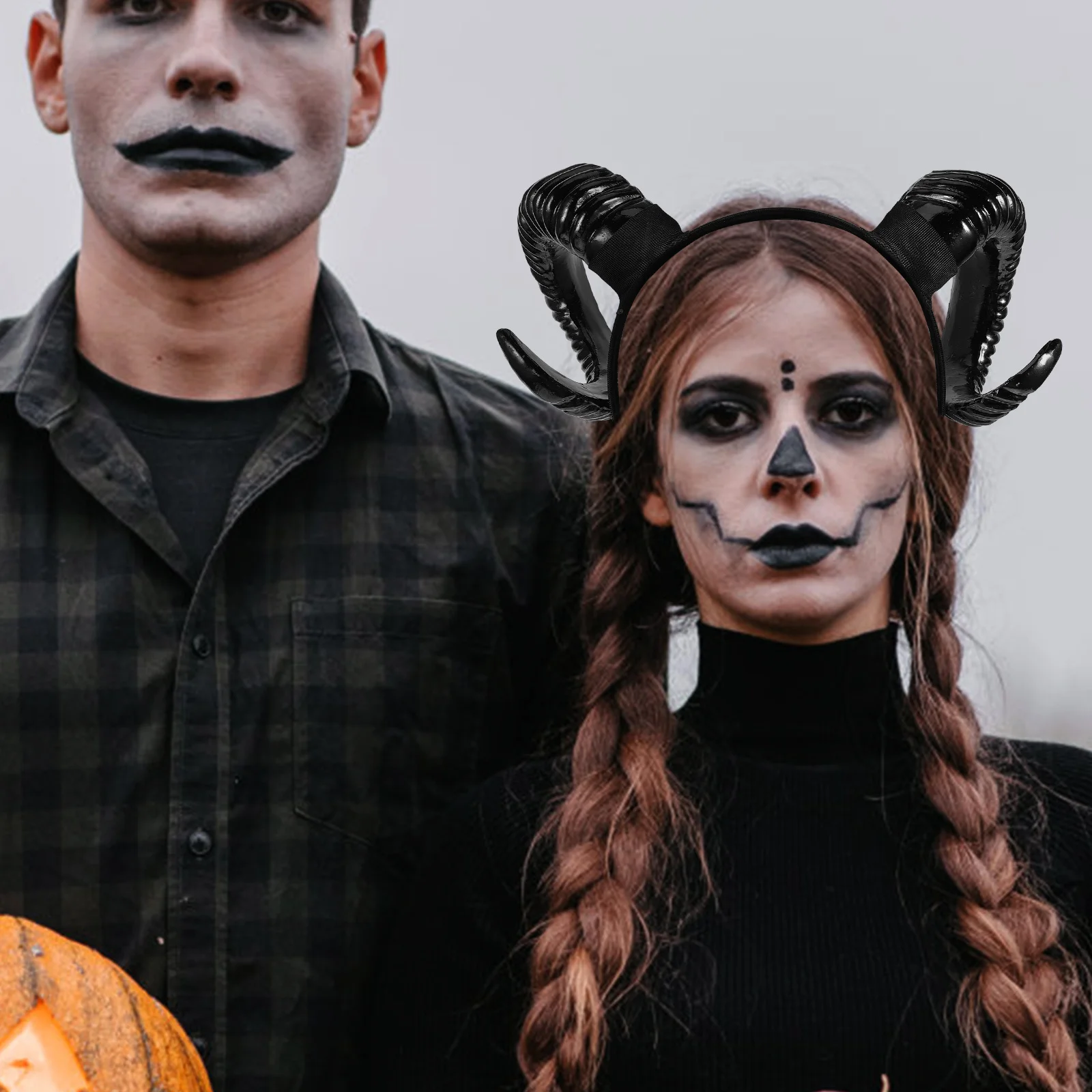 الأغنام القرن عقال هالوين اكسسوارات حزب تأثيري صور الدعائم حجم واحد يناسب معظم رباط الشعر الأطواق #2