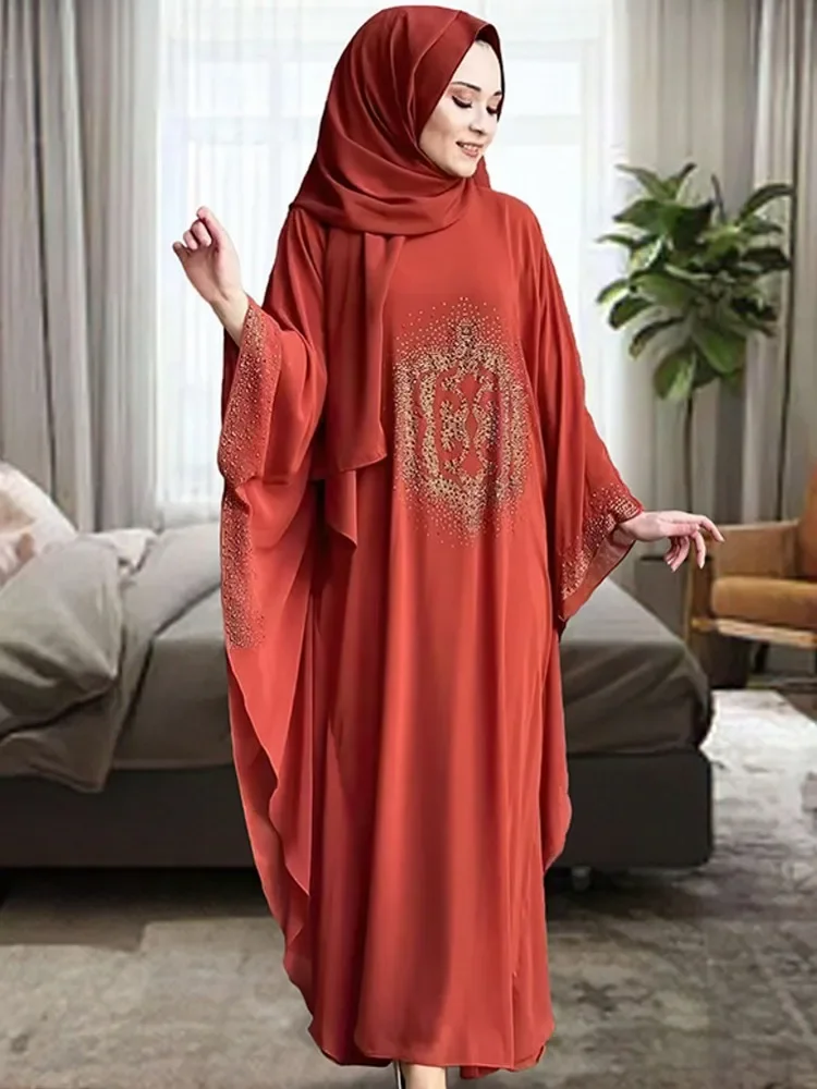 Abayas For Women Dubai Luxury 2025 African Muslim Fashion Dress Caftan Marocain Evening Party Dresses Boubou Robe Djellaba Femme