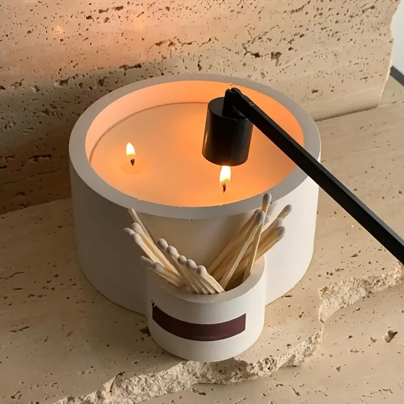 

Large Round Candle Jar Silicone Mold Big Flowerpot Vase Storage Box Mould DIY Cement Concrete Resin Molds Minimalist Home Decor